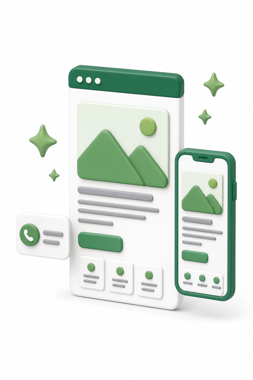 Website and landing page design mockups