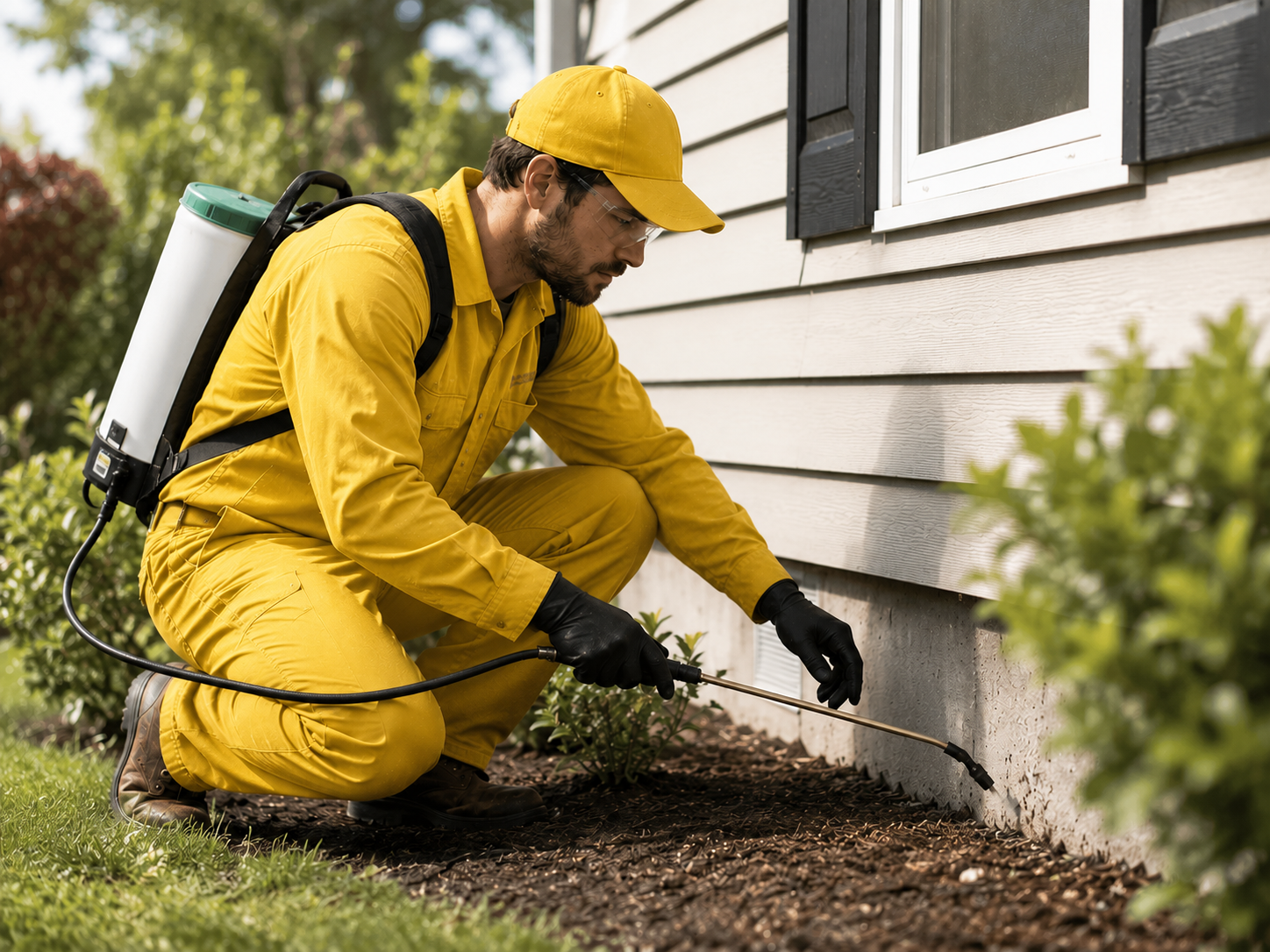 Pest control technician at work
