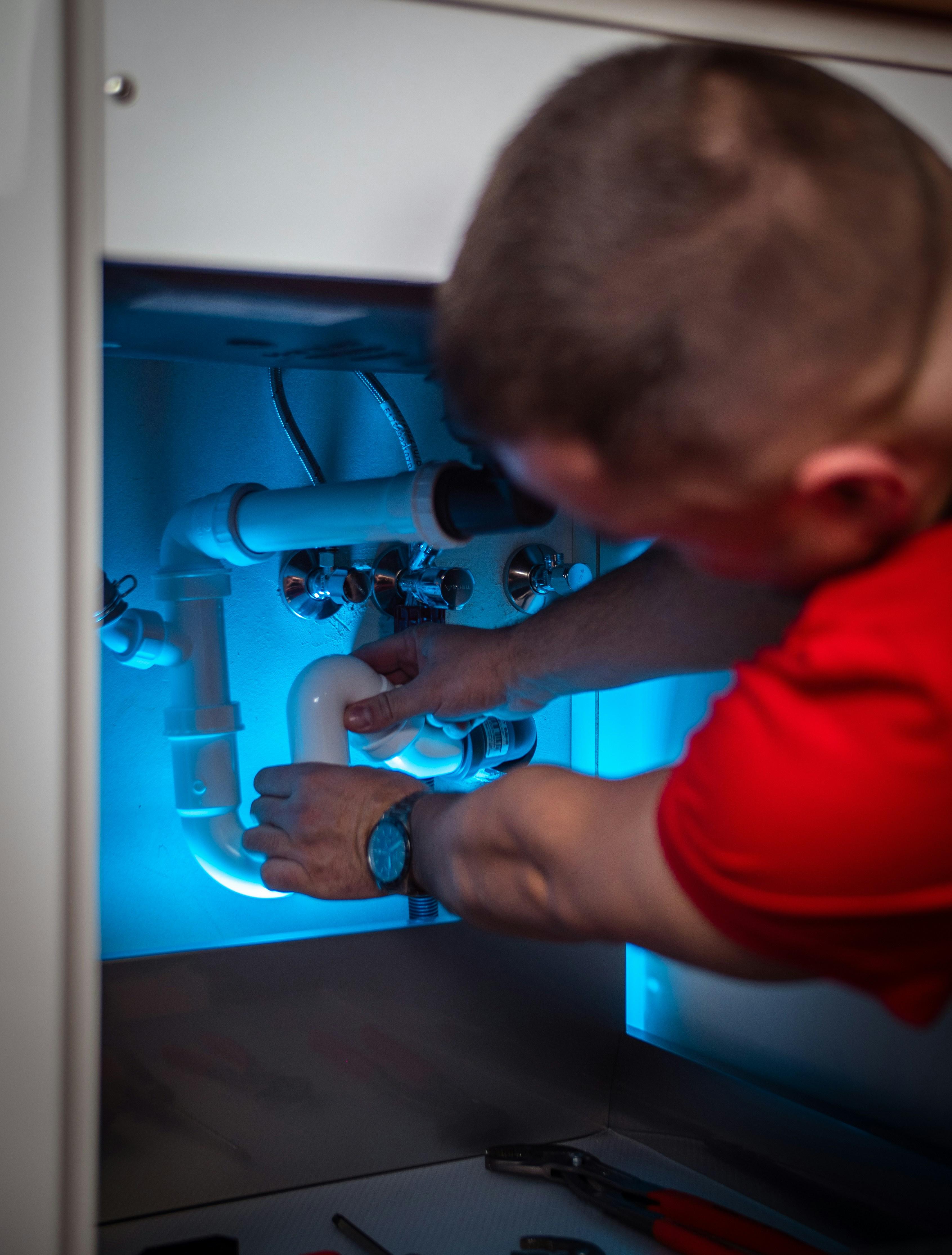 Plumber at work